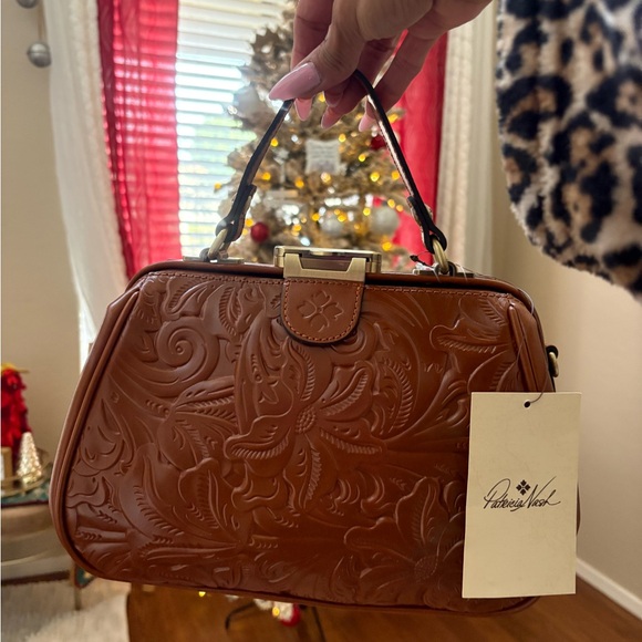 Patricia Nash Gracchi Florence Embossed Leather Satchel and Wallet - Picture 3 of 6